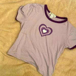 Purple top with a heart in middle